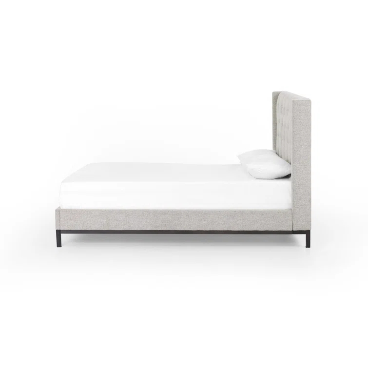Scaife Upholstered Metal Wingback Bed