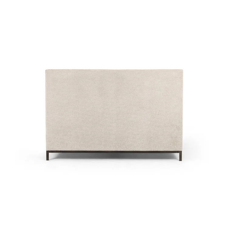 Scaife Upholstered Metal Wingback Bed