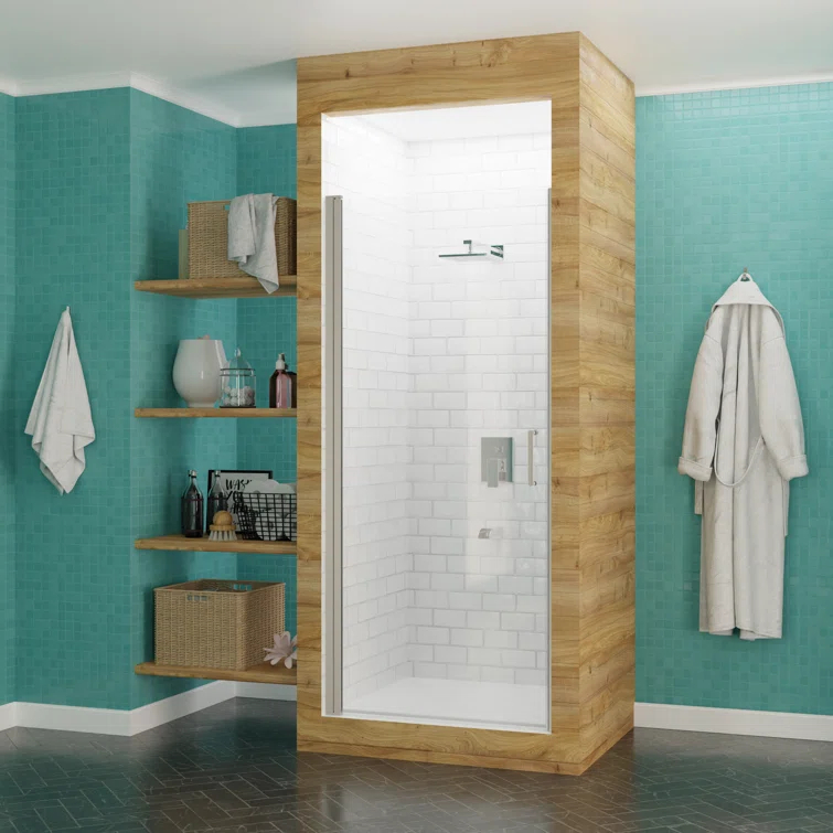 Lancer Series 29" W x 72" H Hinged Semi-Frameless Shower Door