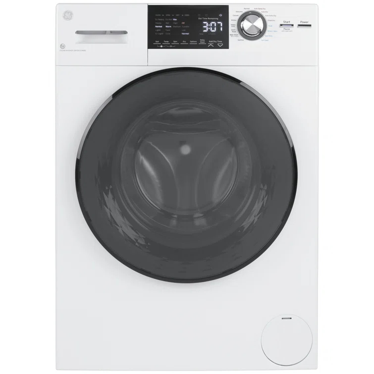 GE Appliances All-In-One Combo Unit with 2.4 Cubic Feet Front Load Washer and 2.4 Cubic Feet Electric Dryer