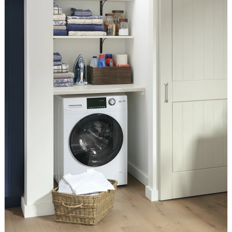 GE Appliances All-In-One Combo Unit with 2.4 Cubic Feet Front Load Washer and 2.4 Cubic Feet Electric Dryer