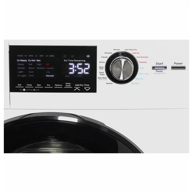 GE Appliances All-In-One Combo Unit with 2.4 Cubic Feet Front Load Washer and 2.4 Cubic Feet Electric Dryer