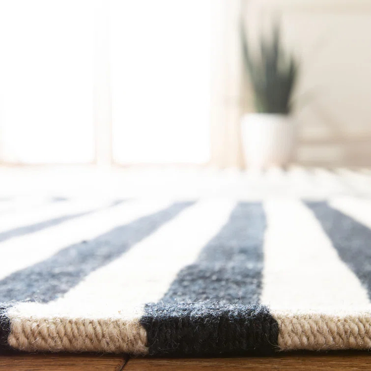 Cinder Stripe Handwoven Wool Rectangular 6' x 9' Rug