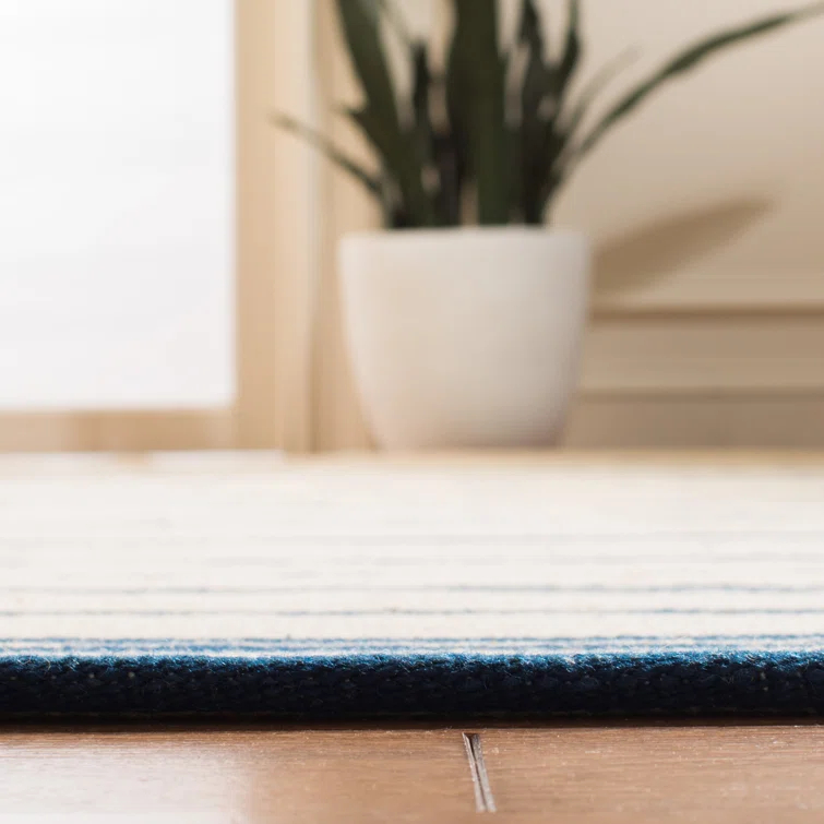 Pacific Stripe Handwoven Wool Rectangular Area Rug
