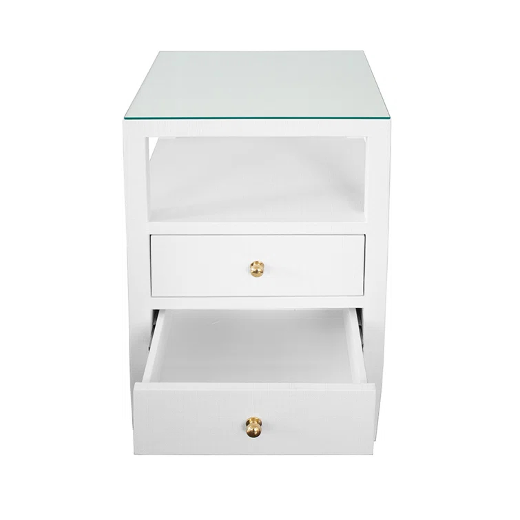 Roscoe Glass Top 2 - Drawer End Table