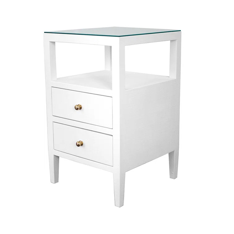 Roscoe Glass Top 2 - Drawer End Table