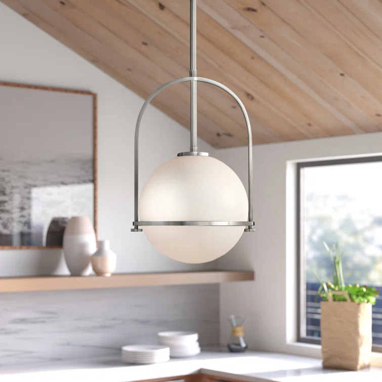 Arie Single Light Glass Dimmable Pendant