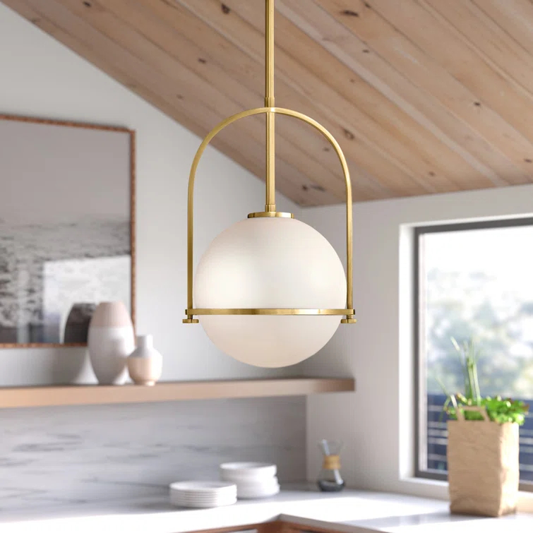 Arie Single Light Glass Dimmable Pendant