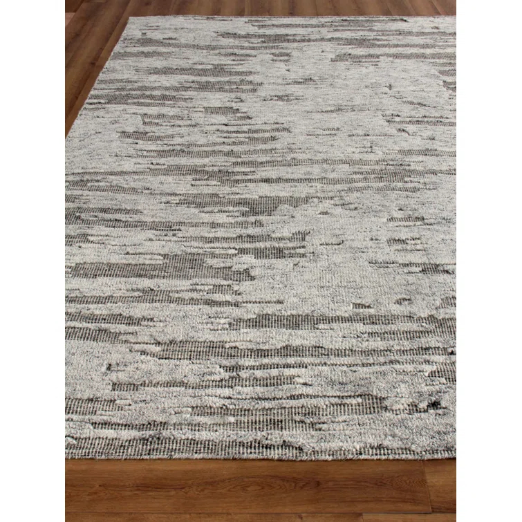 Exquisite Rugs Calibre Handmade Hand Knotted New Zealand Wool Silver/Charcoal Area Rug