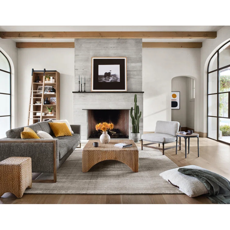 Haiden Contemporary Smoked Pine and Iron Ladder Bookshelf