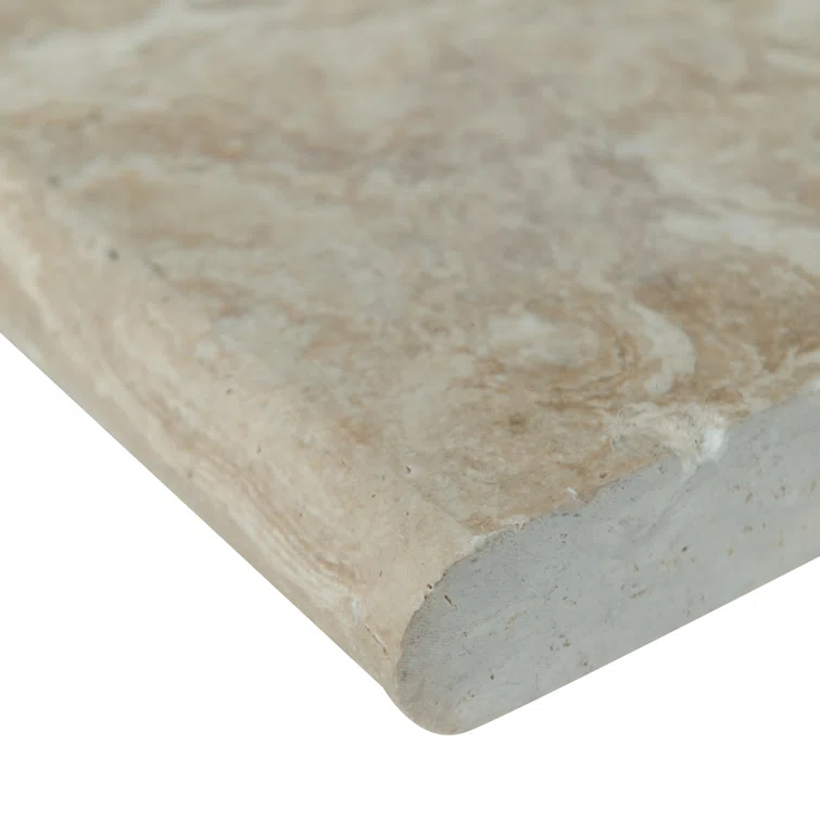 Tuscany Travertine 12" x 24" Honed Unfilled Brushed Coping