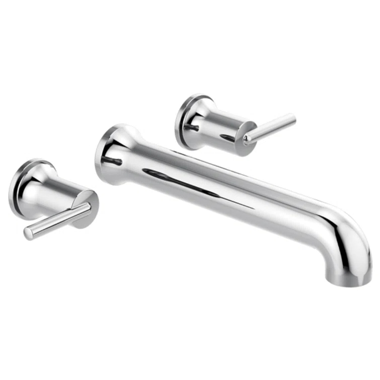 Contemporary Double Handle Wall Mounted Roman Tub Faucet