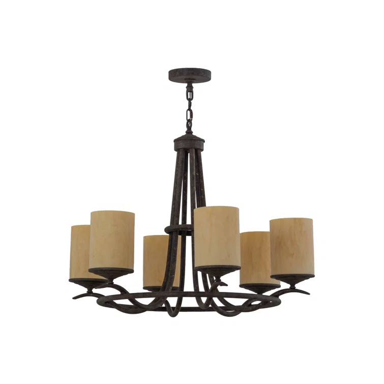 Antiquity Finish Hand-Forged Iron 6-Light Chandelier