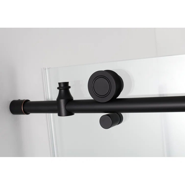 Coraline XL 56" W x 80" H Single Sliding Frameless Shower Door