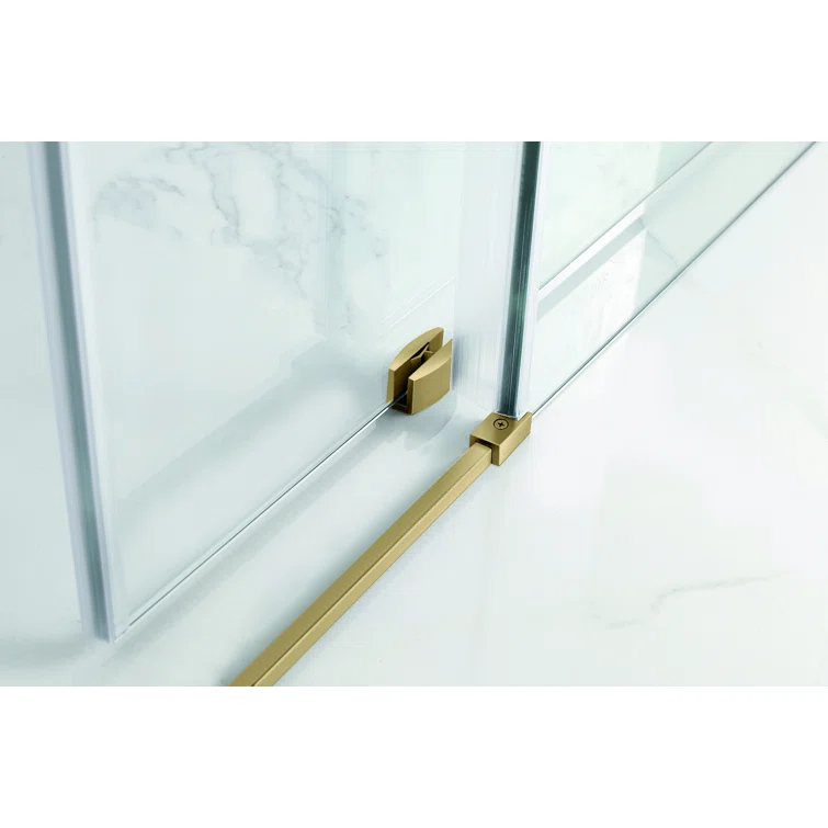 Coraline XL 68" W x 80" H Single Sliding Frameless Shower Door