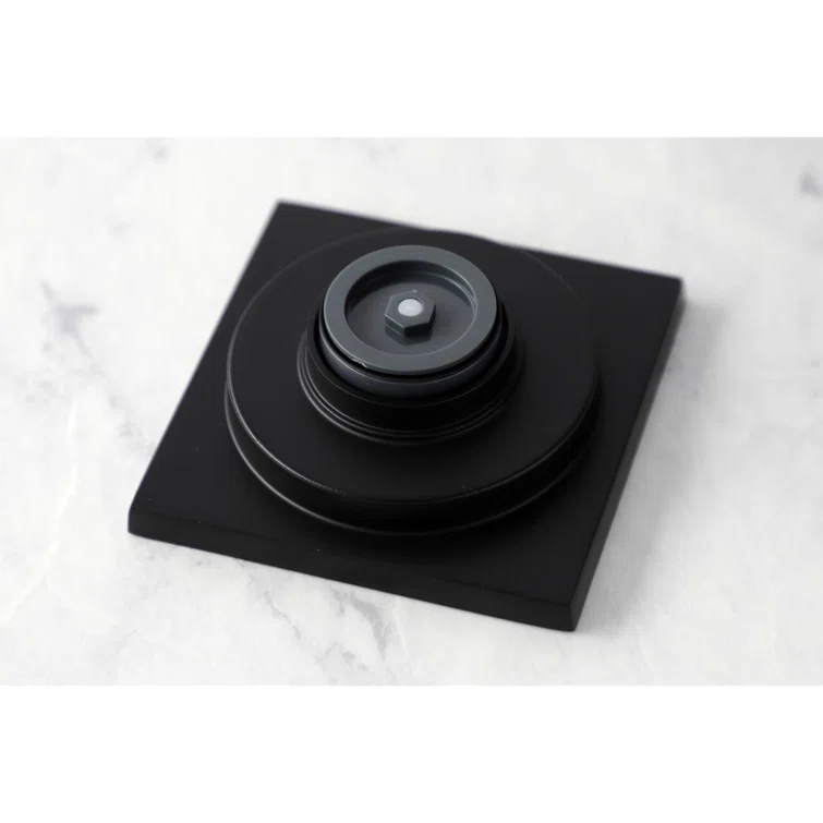 Kingston Brass Watercourse 4-Inch Square Grid Shower Drain with Hair Catcher