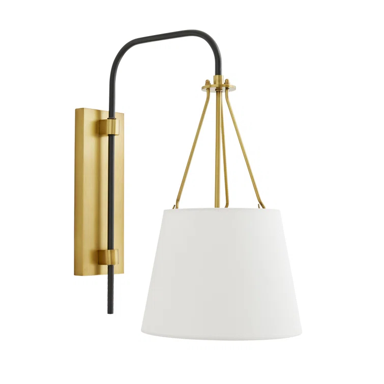 Franklin Black and Brass Swing Arm Sconce