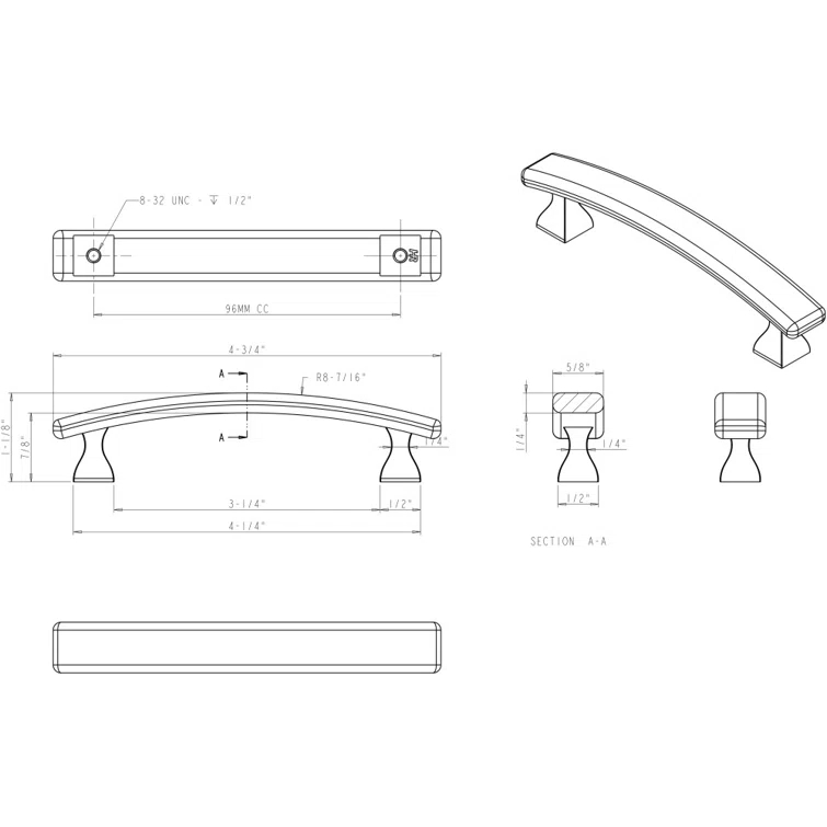 Hadly Cabinet 3 3/4" Center to Center Bar Pull