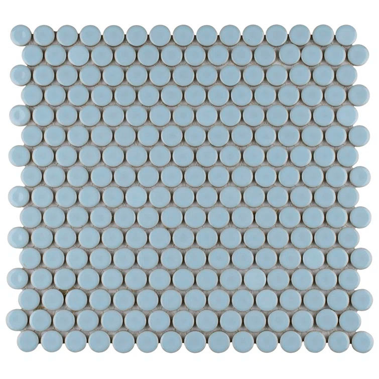 Merola Tile Hudson Penny Round 11-7/8 " x 12-5/8 " Porcelain Mosaic Floor and Wall Tile