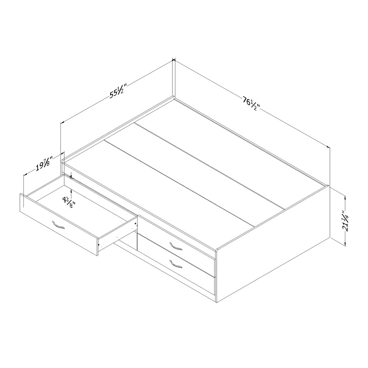 Step One Full Platform Bed with Drawers