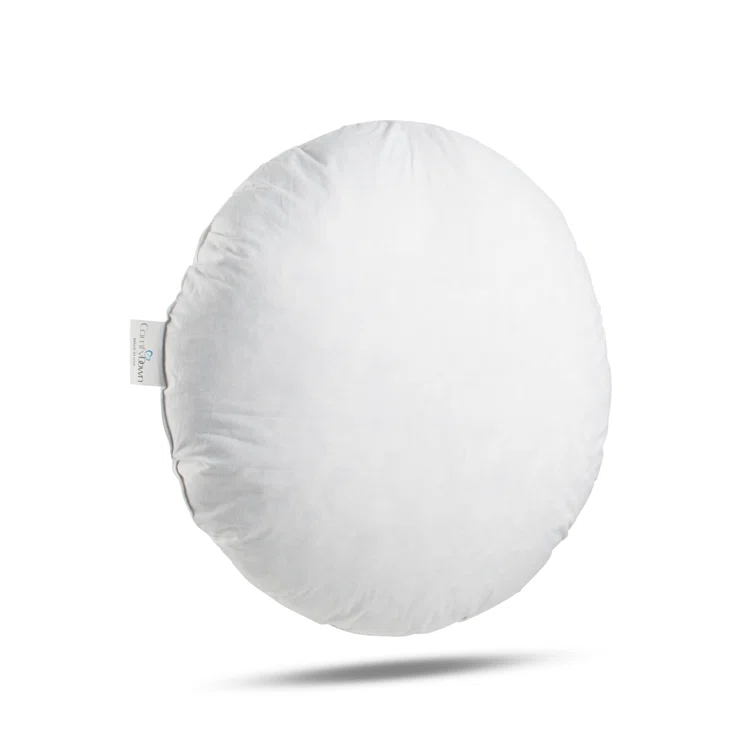 ComfyDown 95% Feather 5% Down Round Decorative Pillow Insert Sham Stuffer