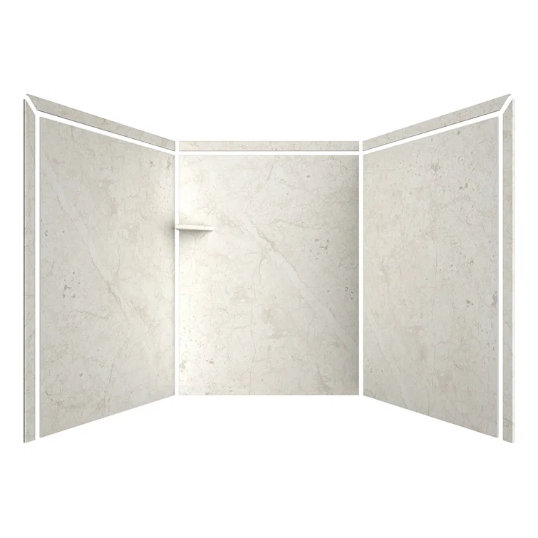 FlexStone Adaptable 60"W x 60"D x 80"H Alcove Shower Surround