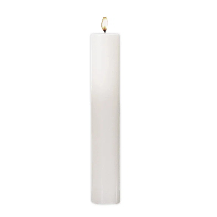 Elegant White Hand-Poured Paraffin Pillar Candle