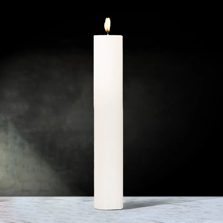 Elegant White Hand-Poured Paraffin Pillar Candle
