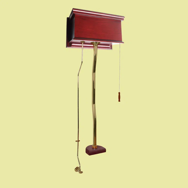 The Renovators Supply High Tank Pull Chain Toilet Conversion Kit Cherry Wooden (Seat Not Included)