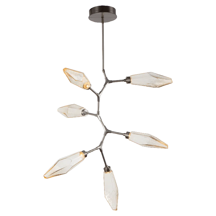 Rock Crystal 6 - Light Dimmable LED Modern Linear Chandelier