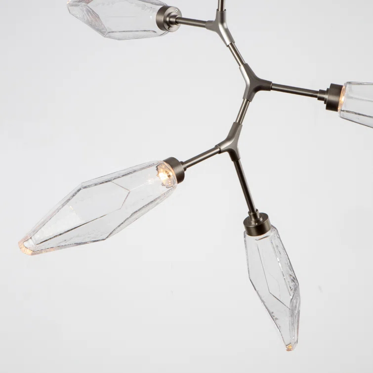 Rock Crystal 6 - Light Dimmable LED Modern Linear Chandelier