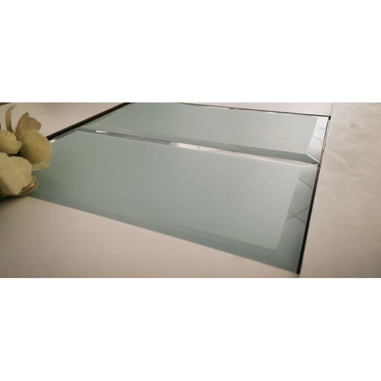 Frosted Elegance 8 in. x 16 in. Diamond Grade Glass Beveled Large Format Subway Decorative Kitchen & Bathroom Wall Tile