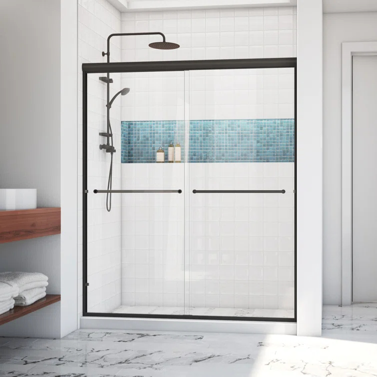 Ese 66" W x 70.38" H Bypass Semi-Frameless Shower Door