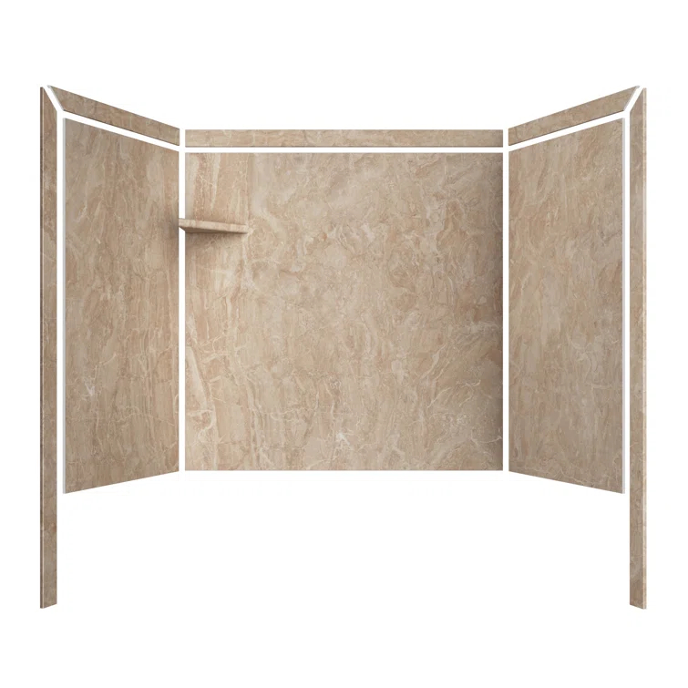 FlexStone Elite 60"W x 32"D x 60"H Alcove Bathtub Surround