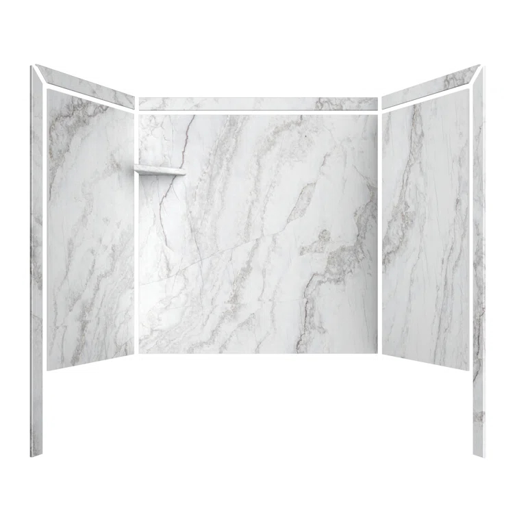 FlexStone Elite 60"W x 32"D x 60"H Alcove Bathtub Surround