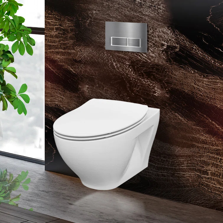 StormOn Dual-Flush Elongated Wall-Mount Toilet (Seat Included)