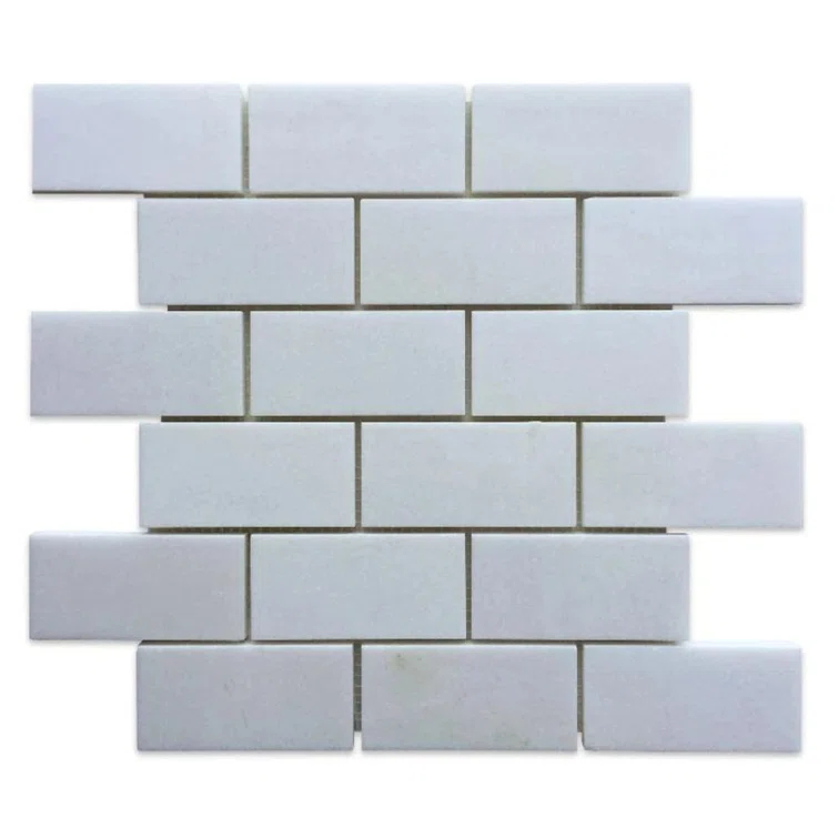 Tile & Mosaic Depot 2" x 4" Marble Brick Joint Mosaic Wall & Floor Tile