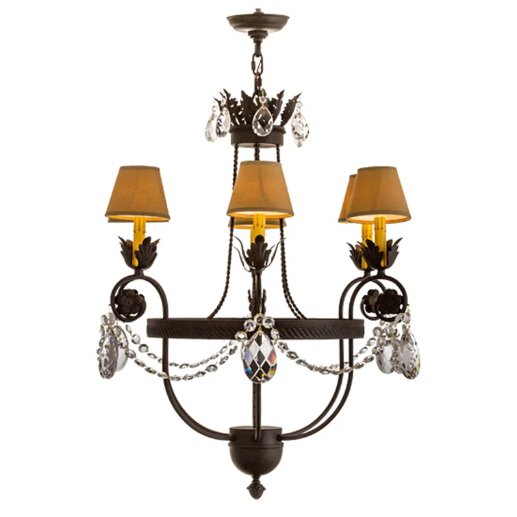 Chestnut 6-Light Chandelier with Crystal Accents