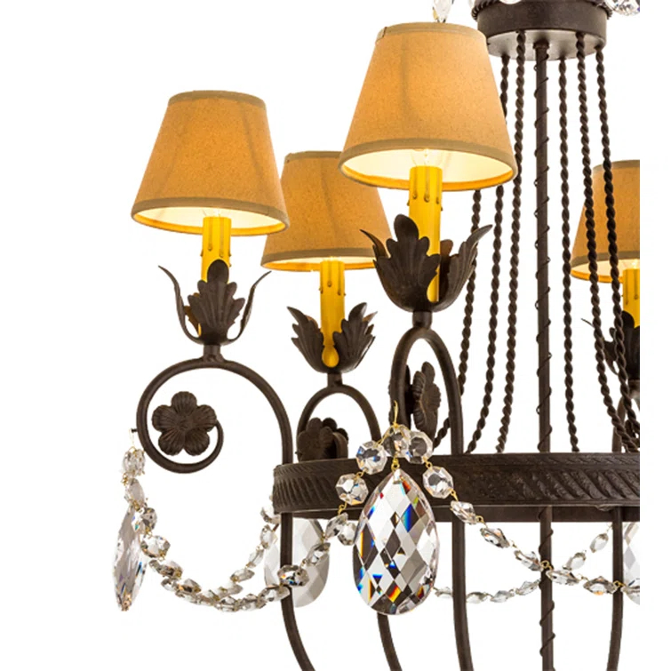 Chestnut 6-Light Chandelier with Crystal Accents