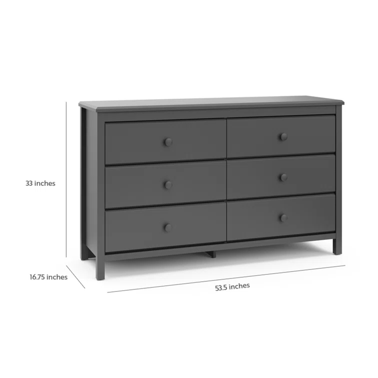 Alpine 6 Drawer Double Dresser