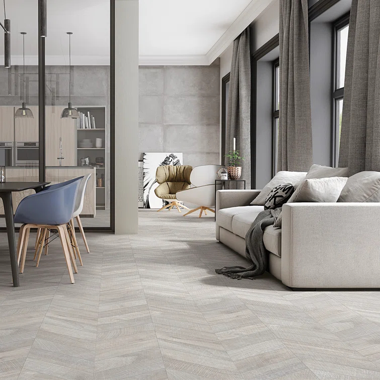 Chevron 24 in. x 48 in. Matte Porcelain Floor and Wall Tile (15.49 Sq. Ft. / Case)