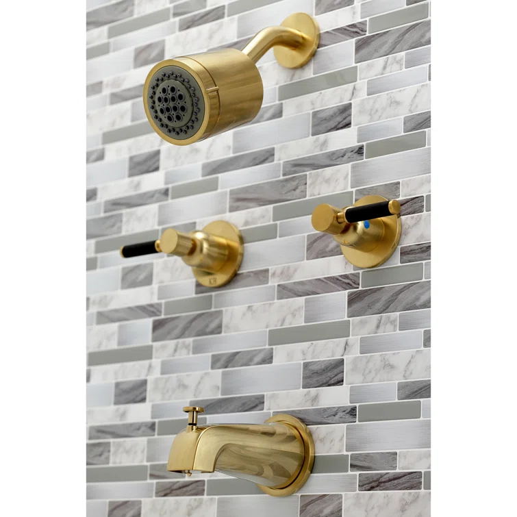 Kingston Brass Kaiser Double-Handle Tub and Shower Faucet