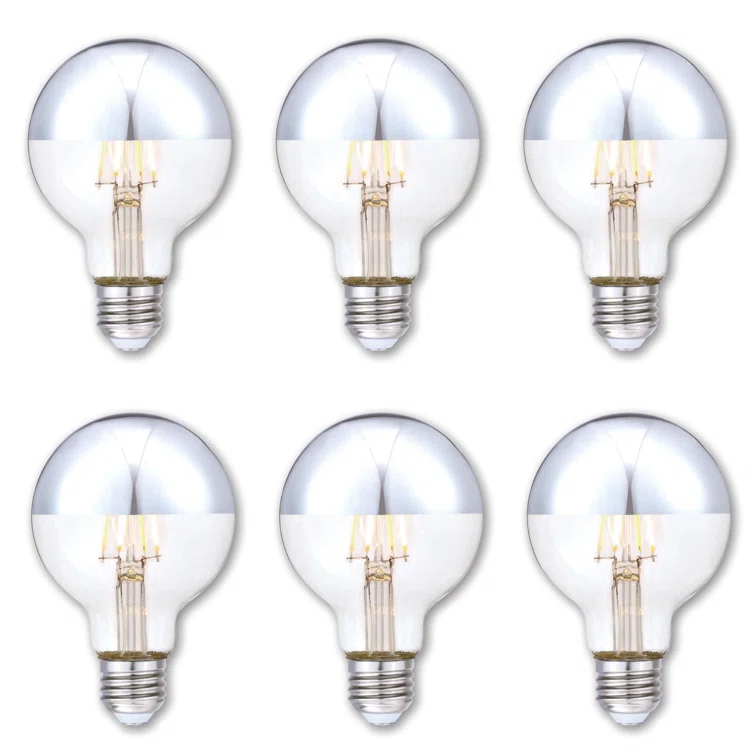 4.5 Watt (40-Watt Equivalent), Half Chrome G25 Dimmable LED Light Bulb, 6-Pack E26/Medium Base