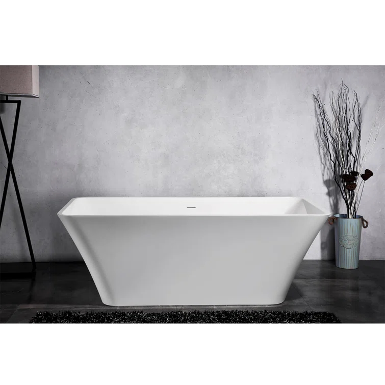 Pulse Showerspas PT-1043-150 59'' x 29.5'' Freestanding Soaking Acrylic Bathtub