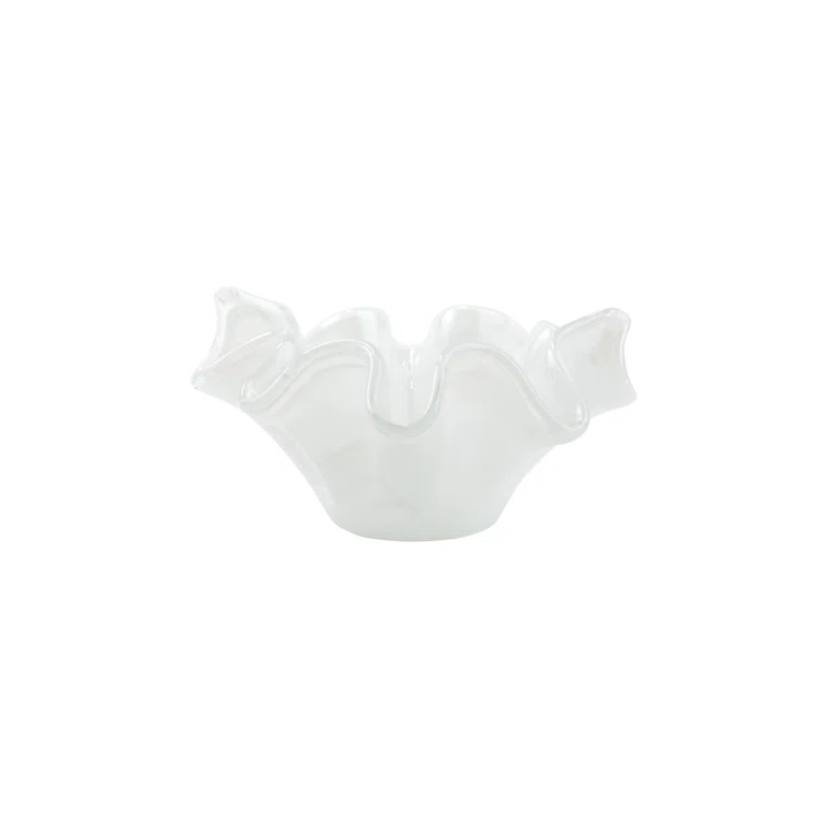 Onda Glass White Bowl