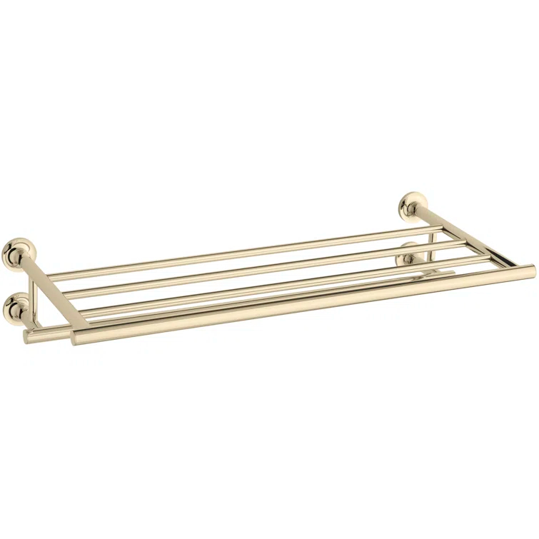 Purist® 24" Hotelier Metal Wall-Mount Bathroom Shelf, Towel Holder
