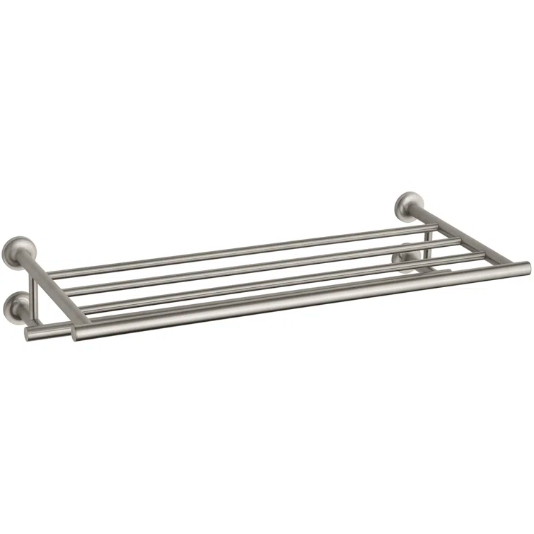 Purist® 24" Hotelier Metal Wall-Mount Bathroom Shelf, Towel Holder