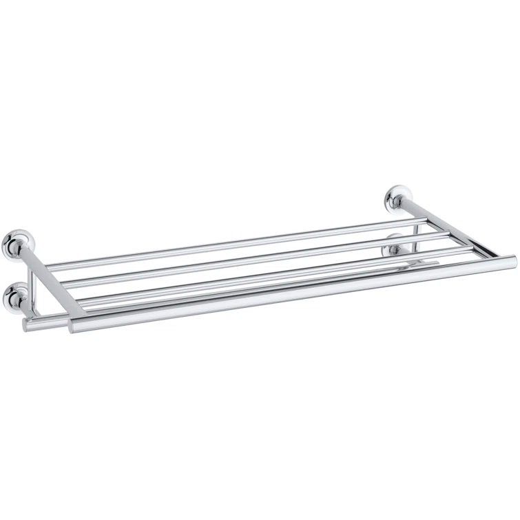 Purist® 24" Hotelier Metal Wall-Mount Bathroom Shelf, Towel Holder