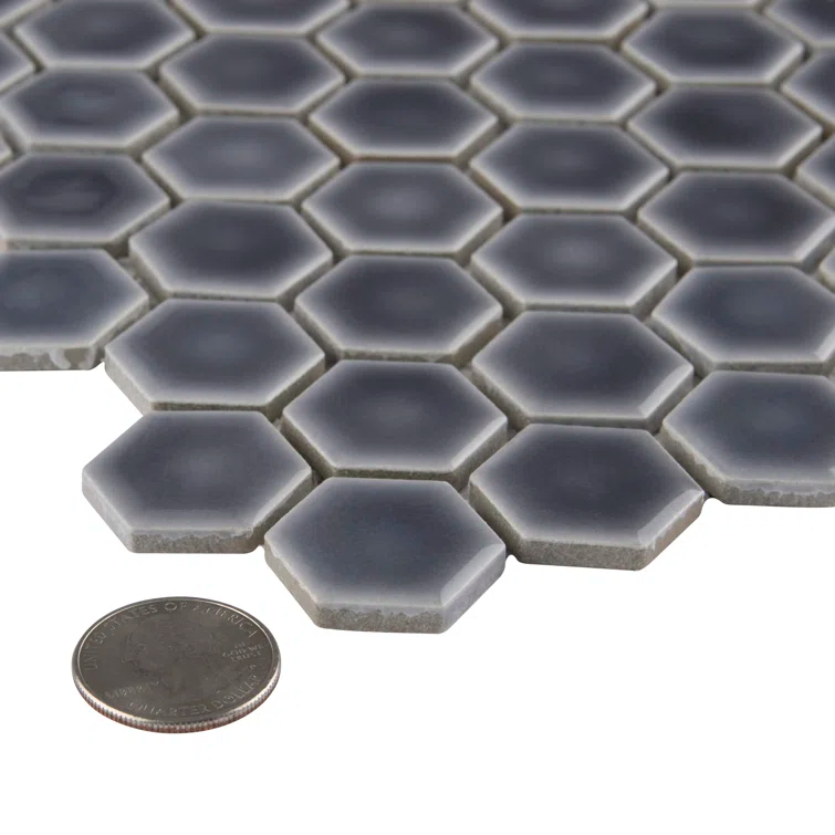 Hudson 1" Hex 11-7/8 " x 13-1/4 " Porcelain Mosaic Floor and Wall Tile