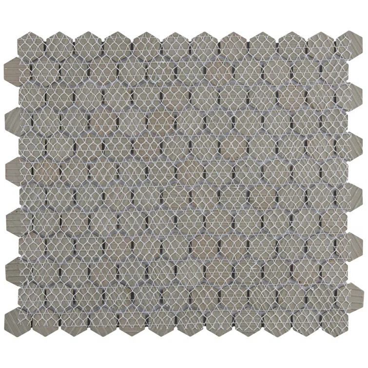 Hudson 1" Hex 11-7/8 " x 13-1/4 " Porcelain Mosaic Floor and Wall Tile
